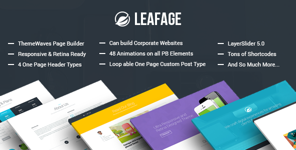 Leafage One-Page WordPress Theme