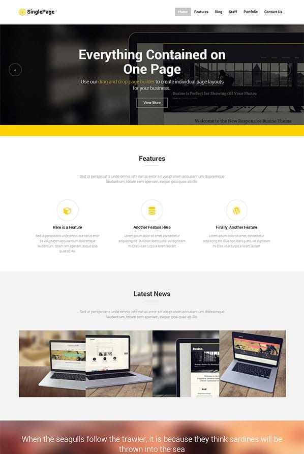 Single Page WordPress Theme