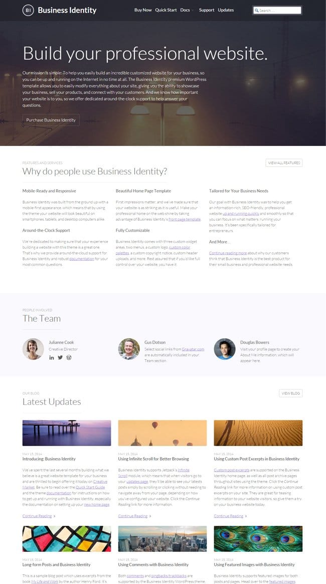 Business Identity WordPress Theme