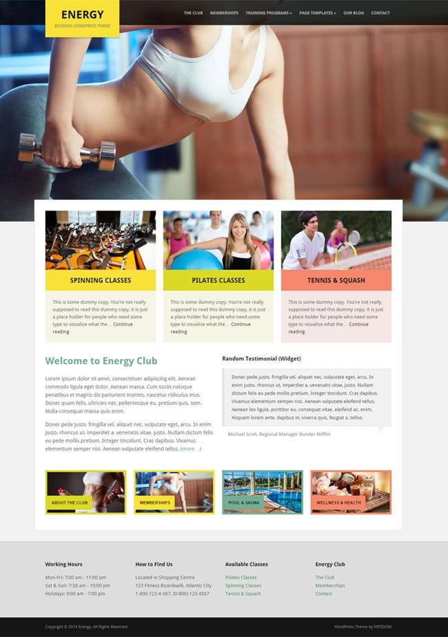 Energy WordPress Theme