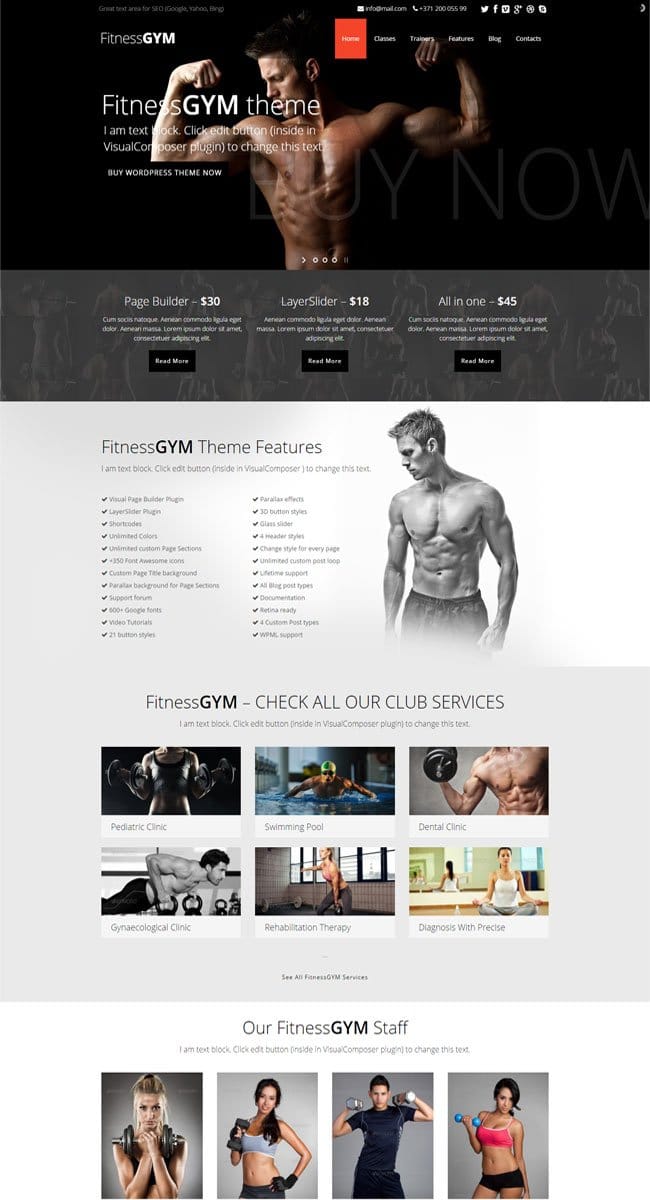 FitnessGYM WordPress Theme