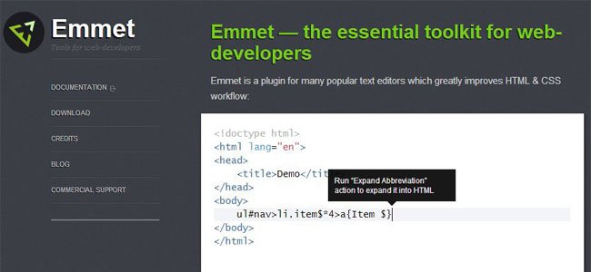 Emmet - the essential toolkit for web-developers