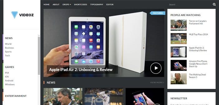 VideoZ – A Responsive Video WordPress Theme