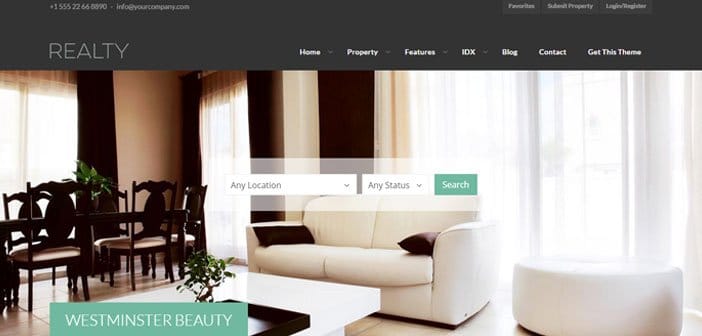 Realty – A Clean and Creative Real Estate WordPress Theme