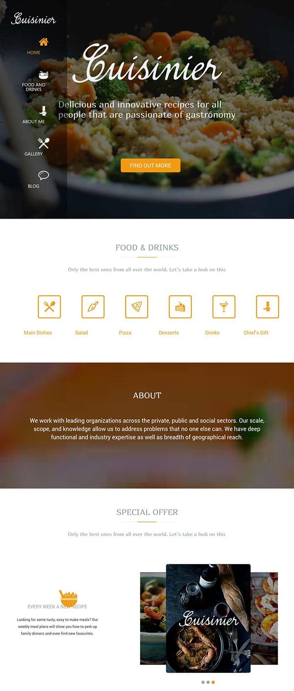 cuisinier wordpress theme