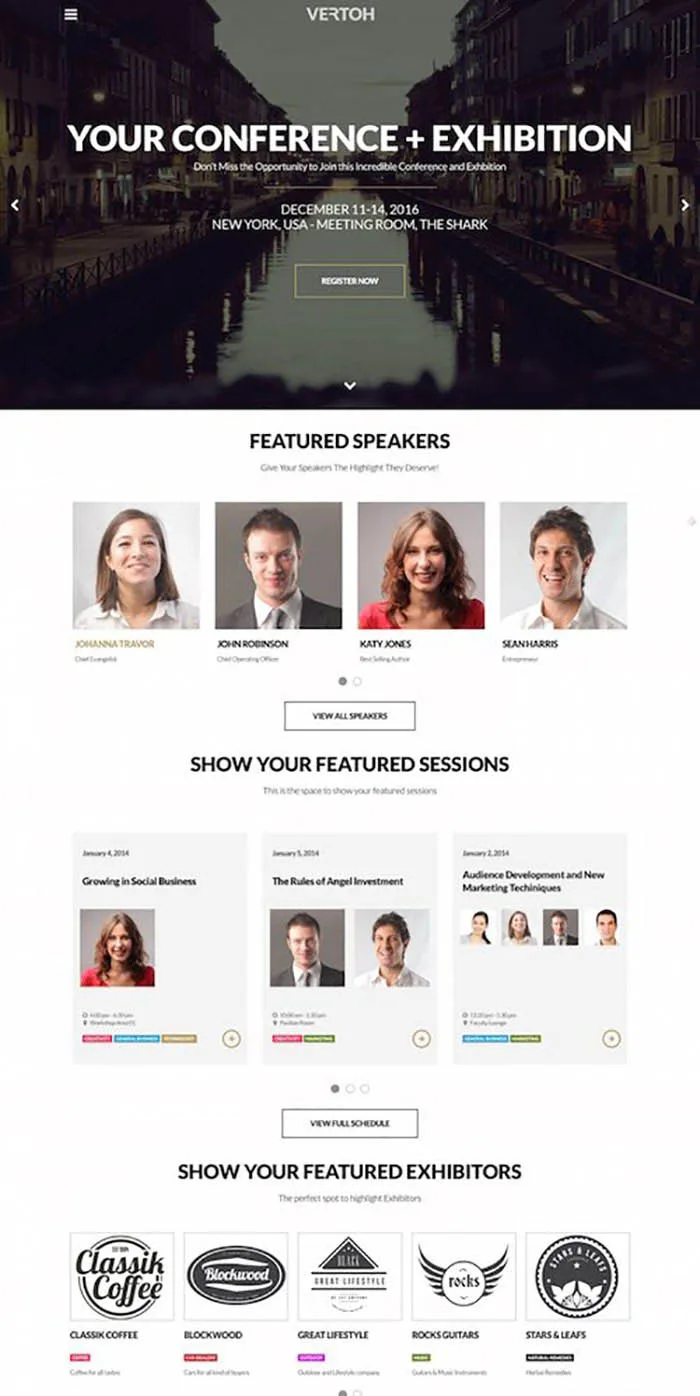 Vertoh Events Management WordPress Theme