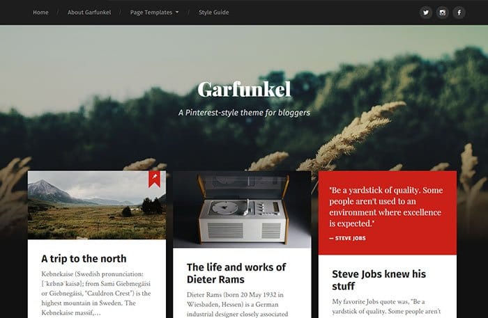 garfunkel wordpress theme