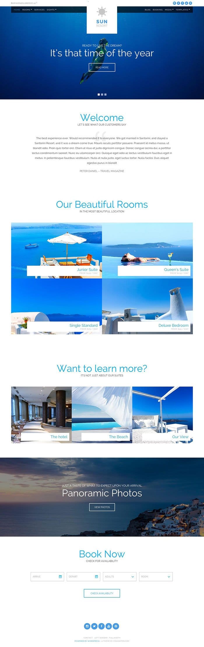 Sun Resort WordPress Theme