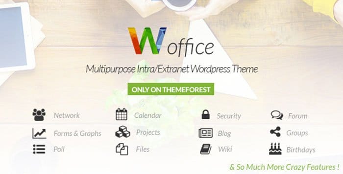 Woffice Intranet/Extranet WordPress Theme