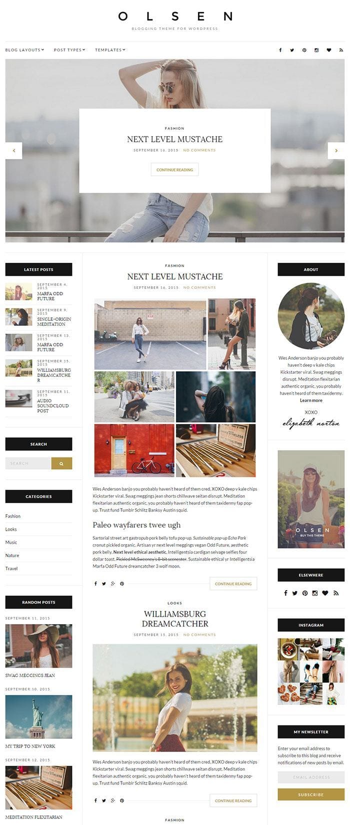 Olsen - Blogging WordPress Theme