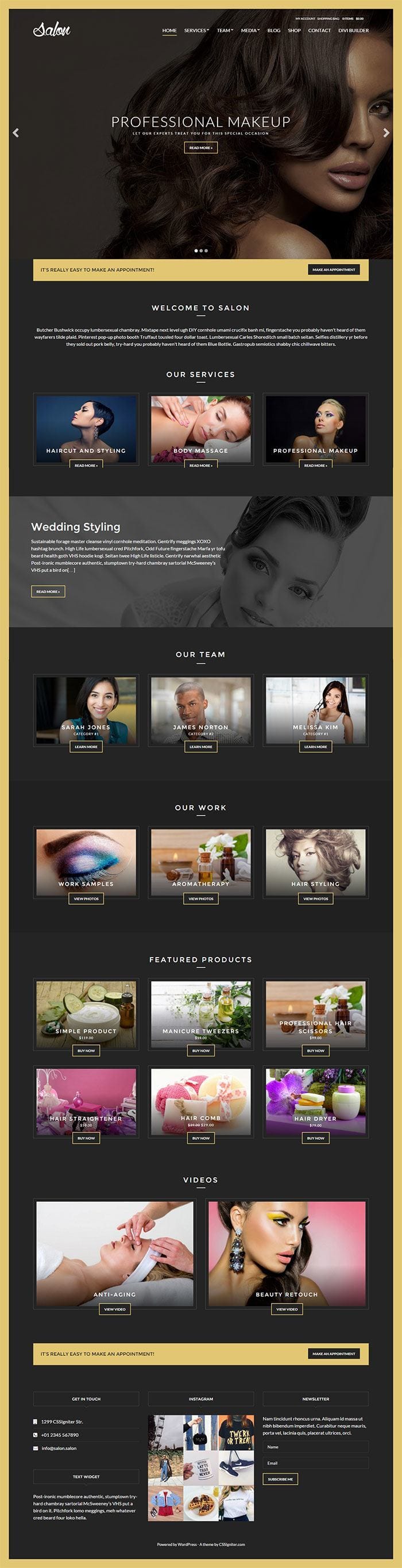 Spa / Beauty Salon WordPress Theme