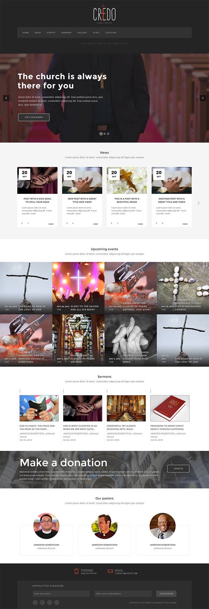 credo church wordpress theme teslathemes