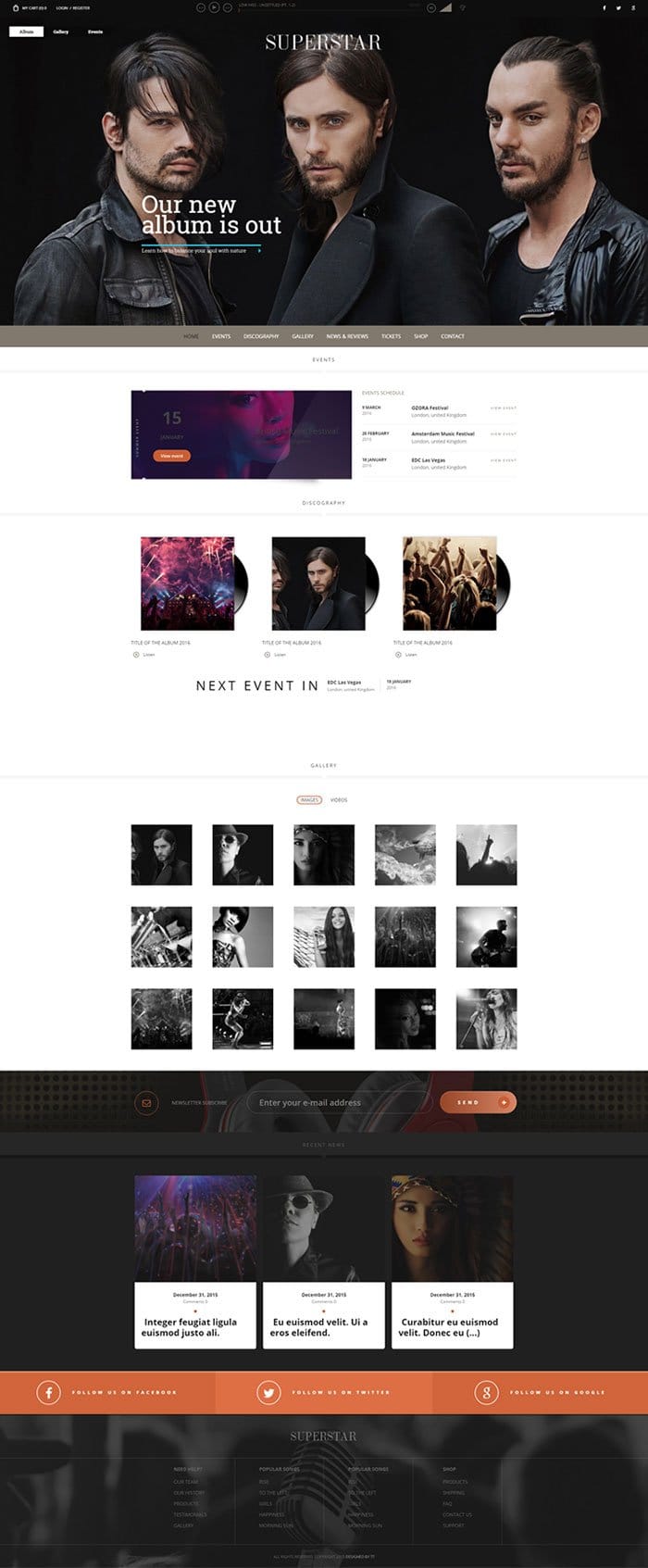 Superstar - Music Band WordPress Theme