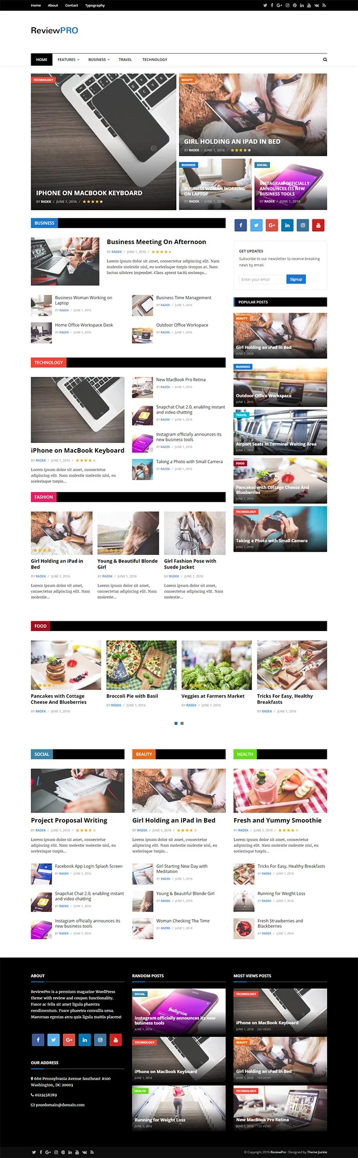 ReviewPro – A Professional Blog / Magazine WordPress Theme