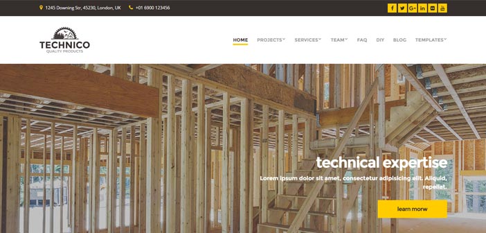 Technico – Responsive WordPress Theme for Construction Companies