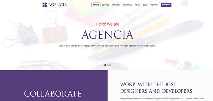 Agencia - Business One Page WordPress Theme