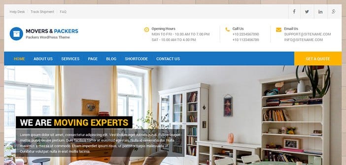 Movers Packers - Responsive WordPress Theme