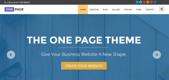 One Page - Professional Business WordPress Theme
