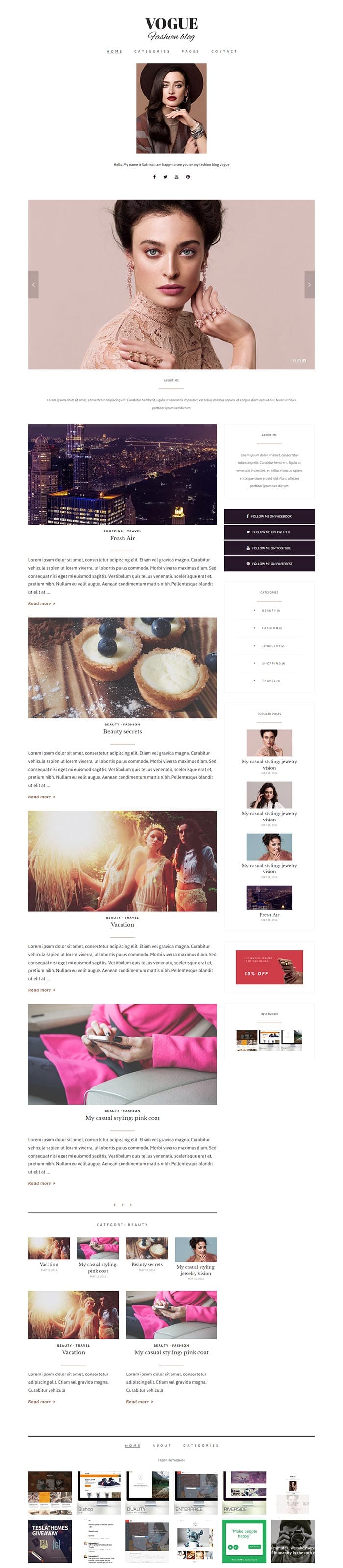 Vogue WordPress Theme TeslaThemes